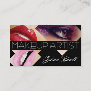 Hot Lips Eyes Makeux Artist Beauty Business Card Visitenkarte