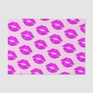 Hot Lips Pink Kiss Lipstick Druck Seidenpapier