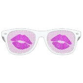 Hot Lips Pink Kiss Lipstick Druck Sonnenbrille (Vorderseite)