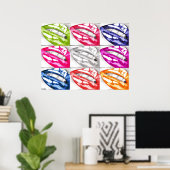 Hot Lips Pop Art Poster (verbessert!) (Heimbüro)