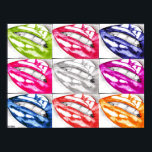Hot Lips Pop Art Poster (verbessert!)<br><div class="desc">Farbige Tinte, um diesen klassischen Pop-Kunsteffekt zu erzeugen; diese schönen, hohen Glanzlippen werden mit Bleistift gezeichnet und mit einem Marker-Rand-Detail betont.</div>