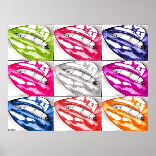 Hot Lips Pop Art Poster (verbessert!) (Vorne)