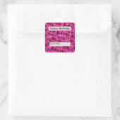 Hot Magenta Geranium Blume, Quadratischer Aufkleber (Tasche)