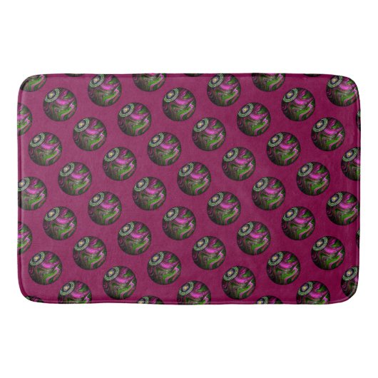 Hot Magenta Lawn Bowls, Memory Foam Bath Mat Badematte (Vorderseite)