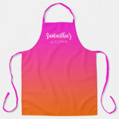 Hot Magenta Pink Bright Orange Ombre Personalisier Schürze (Vorderseite)