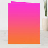 Hot Magenta Pink und Bright Orange Ombre Dankeskarte (Rückseite)