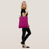 Hot Magenta Pinks Mod Radiating Hearts Tasche (Am Model)