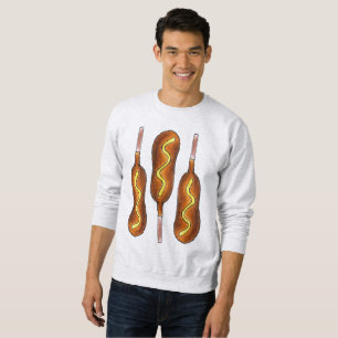 Hot Mais Dog Corndog Senf Karneval Futter Sweatshirt