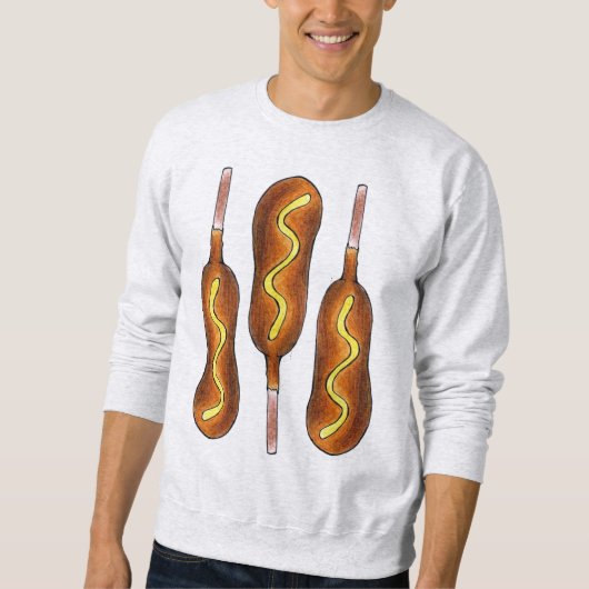 Hot Mais Dog Corndog Senf Karneval Futter Sweatshirt (Vorderseite)