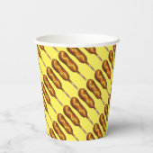 Hot Mais Dog Corndog Yellow Mustard Junk Food Pappbecher (Rückseite)