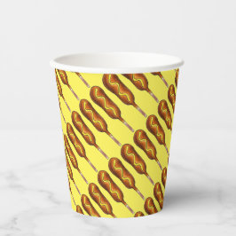 Hot Mais Dog Corndog Yellow Mustard Junk Food Pappbecher