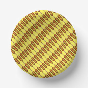 Hot Mais Dog Corndog Yellow Mustard Junk Food Pappteller