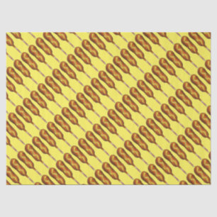 Hot Mais Dog Corndog Yellow Mustard Junk Food Seidenpapier
