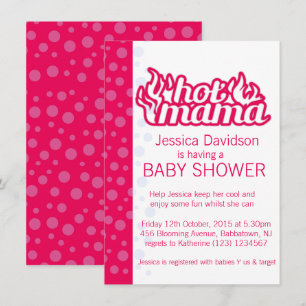 Hot Mama Baby Dusche Hot Rosa Blue Punkte Einladun Einladung