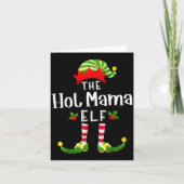 Hot Mama Christmas Elf Matching Pajama X-mas Party Karte (Vorderseite)