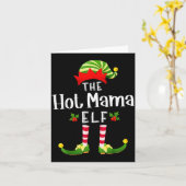 Hot Mama Christmas Elf Matching Pajama X-mas Party Karte (Gelbe Blume)