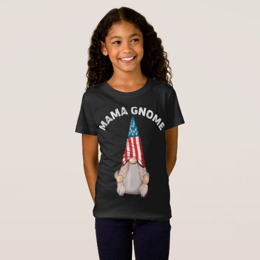 Hot Mama Gnome Family Funny American Flag T-Shirt (Vorne ganz)