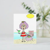 HOT MAMA MARTINI BEACH POSTCARD POSTKARTE (Stehend Vorderseite)