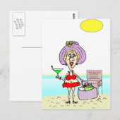 HOT MAMA MARTINI BEACH POSTCARD POSTKARTE (Vorne/Hinten)