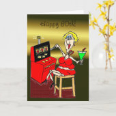 HOT MAMA SLOT MACHINE LUCKY 7'S 80. BIRTHDAY CARD KARTE (Gelbe Blume)
