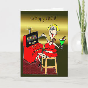 HOT MAMA SLOT MACHINE LUCKY 7'S 80. BIRTHDAY CARD KARTE