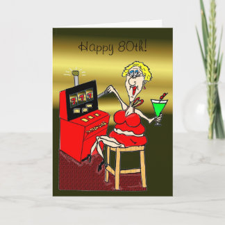 HOT MAMA SLOT MACHINE LUCKY 7'S 80. BIRTHDAY CARD KARTE