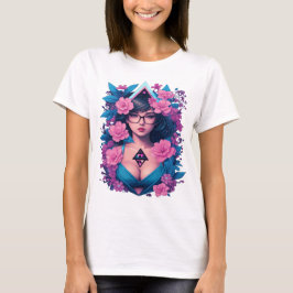 Hot Mama Sommer Blume pink blau türkis T-Shirt