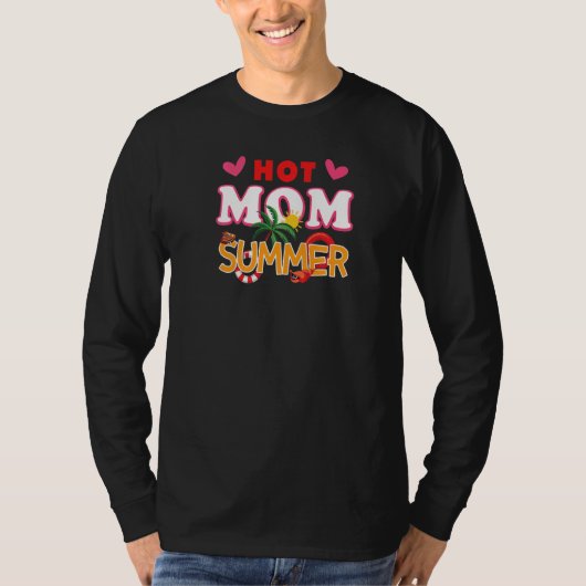 Hot Mama Summer Graphic Beach T-Shirt (Vorderseite)