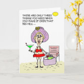 Hot Mama über der Hill Martini Beach Card Karte (Gelbe Blume)