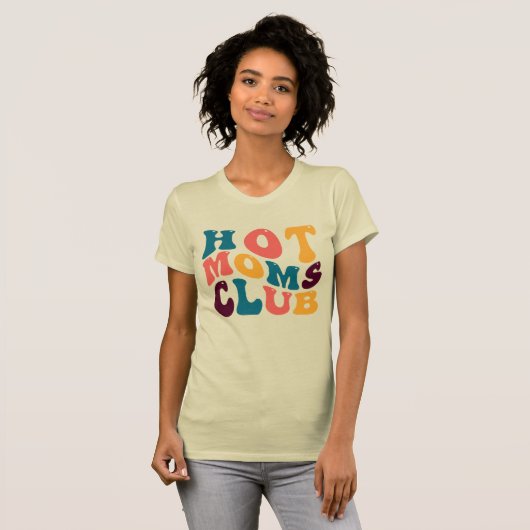 Hot Mamas Club Groovy Retro Summer Vibes Sad Beige T-Shirt (Vorne ganz)