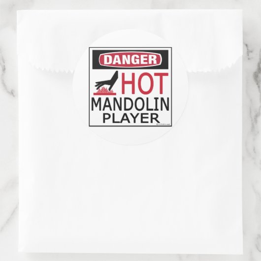 Hot Mandolin Player Runder Aufkleber (Tasche)