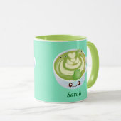 Hot Matcha Green Tee Latte mit Niedlichen Fröschen Tasse (VorderseiteRechts)
