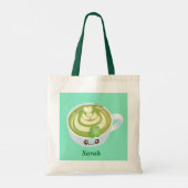 Hot Matcha Green Tee Latte mit Niedlichen Fröschen Tragetasche (Rückseite)