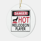 Hot Melodeon Player Keramik Ornament (Links)
