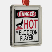 Hot Melodeon Player Silbernes Ornament (Rechts)