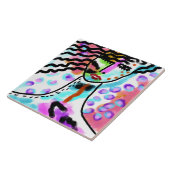 Hot Mess Abstraktes digitales Portrait einer Frau Fliese (Seite)