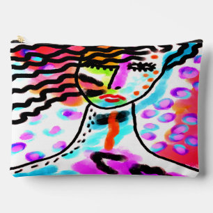 Hot Mess Abstraktes digitales Portrait einer Frau Zubehörtasche