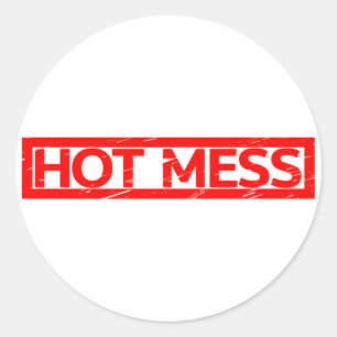 Hot-Mess-Briefmarke Runder Aufkleber