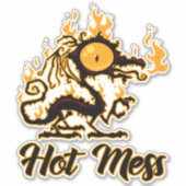 Hot Mess Crispy Dragon Aufkleber (Vorderseite)