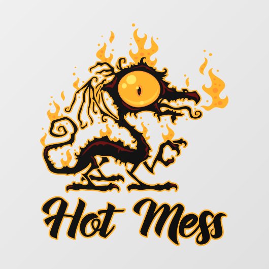 Hot Mess Crispy Dragon Fensteraufkleber (Blatt)