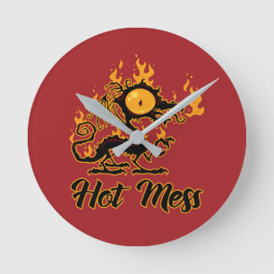 Hot Mess Crispy Dragon Runde Wanduhr