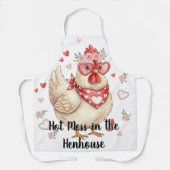 Hot Mess in the Henhouse Valentine Chicken Apron Schürze (Vorderseite)