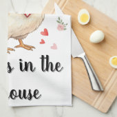 Hot Mess in the Henhouse Valentine Chicken Geschirrtuch (Viertel Falte)