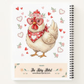 Hot Mess in the Henhouse Valentine Chicken Grid Notizblock (Rückseite)