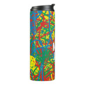 Hot Mess Juice Scribbles Yellow Blue Green Red Art Thermosbecher (Nach links gedreht)