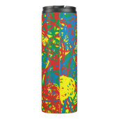 Hot Mess Juice Scribbles Yellow Blue Green Red Art Thermosbecher (Rückseite)