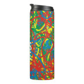 Hot Mess Juice Scribbles Yellow Blue Green Red Art Thermosbecher (Nach rechts gedreht)