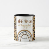 Hot Mess Zitat Leopard Print Rainbow Personalisier Tasse (Zentrum)