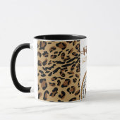 Hot Mess Zitat Leopard Print Rainbow Personalisier Tasse (Links)