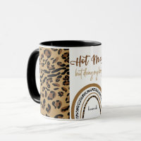 Hot Mess Zitat Leopard Print Rainbow Personalisier